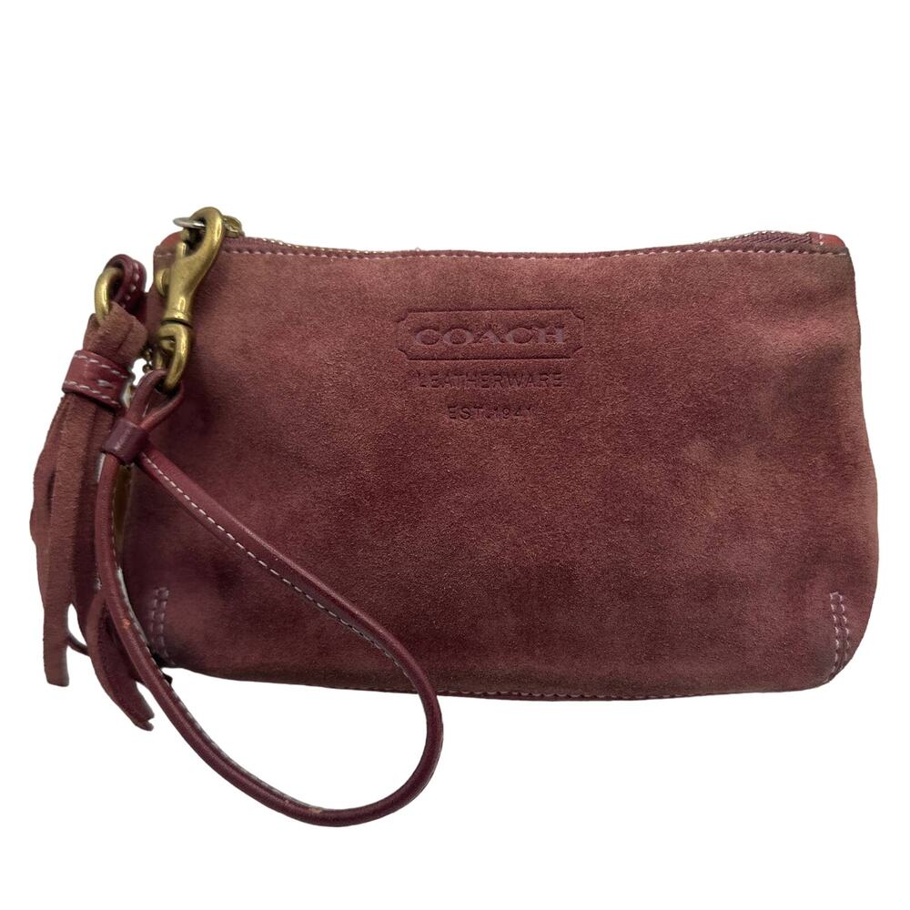 y2k COACH Vintage Suede Tassel Wristlet